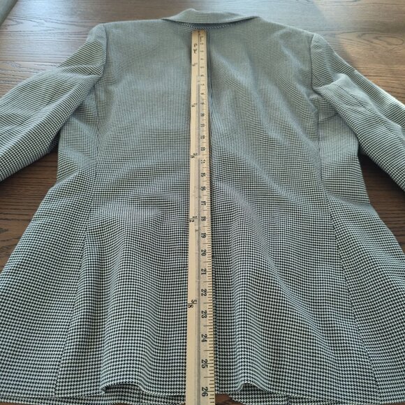 Lauren Ralph Lauren‎ Womens Houndstooth Blazer Jacket Black White 2-Button sz 10 - Picture 16 of 16